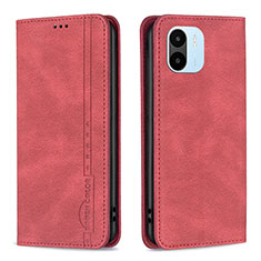 Custodia Portafoglio In Pelle Cover con Supporto B15F per Xiaomi Poco C51 Rosso