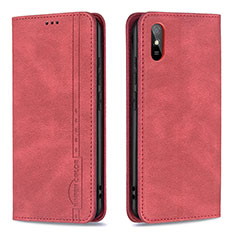 Custodia Portafoglio In Pelle Cover con Supporto B15F per Xiaomi Redmi 9i Rosso