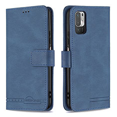 Custodia Portafoglio In Pelle Cover con Supporto B15F per Xiaomi Redmi Note 10 5G Blu