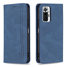 Custodia Portafoglio In Pelle Cover con Supporto B15F per Xiaomi Redmi Note 10 Pro 4G Blu