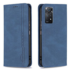 Custodia Portafoglio In Pelle Cover con Supporto B15F per Xiaomi Redmi Note 11 Pro 4G Blu