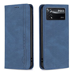 Custodia Portafoglio In Pelle Cover con Supporto B15F per Xiaomi Redmi Note 11E Pro 5G Blu