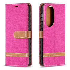 Custodia Portafoglio In Pelle Cover con Supporto B16F per Huawei P50 Rosa Caldo