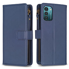 Custodia Portafoglio In Pelle Cover con Supporto B16F per Nokia G11 Blu