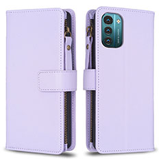 Custodia Portafoglio In Pelle Cover con Supporto B16F per Nokia G11 Lavanda