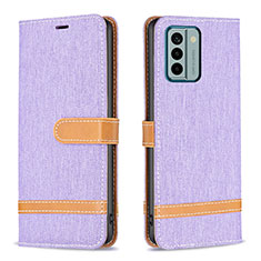 Custodia Portafoglio In Pelle Cover con Supporto B16F per Nokia G22 Lavanda