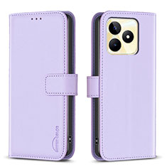 Custodia Portafoglio In Pelle Cover con Supporto B16F per Realme C51 Lavanda