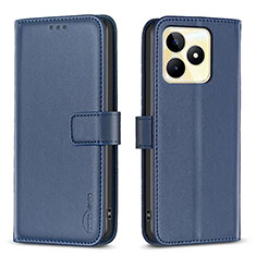 Custodia Portafoglio In Pelle Cover con Supporto B16F per Realme C53 Blu