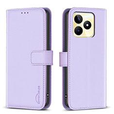 Custodia Portafoglio In Pelle Cover con Supporto B16F per Realme C53 India Lavanda