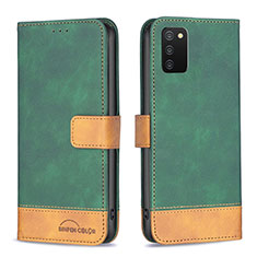 Custodia Portafoglio In Pelle Cover con Supporto B16F per Samsung Galaxy A02s Verde