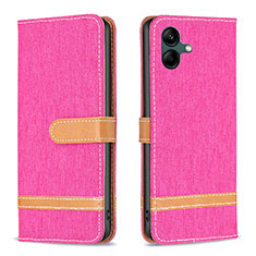 Custodia Portafoglio In Pelle Cover con Supporto B16F per Samsung Galaxy A04 4G Rosa Caldo