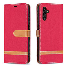 Custodia Portafoglio In Pelle Cover con Supporto B16F per Samsung Galaxy A04s Rosso