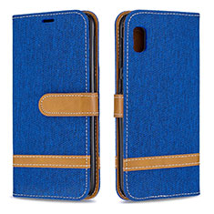Custodia Portafoglio In Pelle Cover con Supporto B16F per Samsung Galaxy A10e Blu