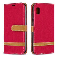 Custodia Portafoglio In Pelle Cover con Supporto B16F per Samsung Galaxy A10e Rosso