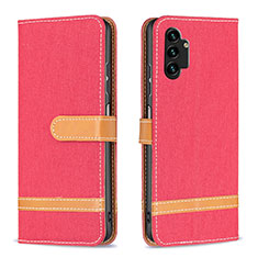 Custodia Portafoglio In Pelle Cover con Supporto B16F per Samsung Galaxy A13 4G Rosso