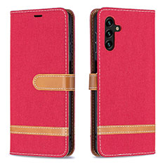 Custodia Portafoglio In Pelle Cover con Supporto B16F per Samsung Galaxy A13 5G Rosso