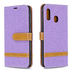 Custodia Portafoglio In Pelle Cover con Supporto B16F per Samsung Galaxy A20e Lavanda