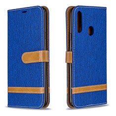 Custodia Portafoglio In Pelle Cover con Supporto B16F per Samsung Galaxy A20s Blu