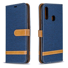 Custodia Portafoglio In Pelle Cover con Supporto B16F per Samsung Galaxy A20s Blu Notte