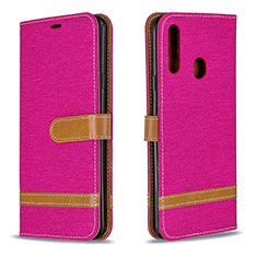 Custodia Portafoglio In Pelle Cover con Supporto B16F per Samsung Galaxy A20s Rosa Caldo