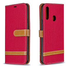 Custodia Portafoglio In Pelle Cover con Supporto B16F per Samsung Galaxy A20s Rosso