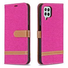 Custodia Portafoglio In Pelle Cover con Supporto B16F per Samsung Galaxy A22 4G Rosa Caldo