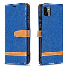 Custodia Portafoglio In Pelle Cover con Supporto B16F per Samsung Galaxy A22s 5G Blu