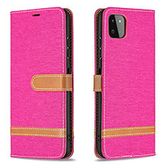 Custodia Portafoglio In Pelle Cover con Supporto B16F per Samsung Galaxy A22s 5G Rosa Caldo