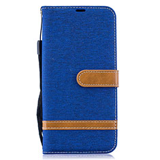 Custodia Portafoglio In Pelle Cover con Supporto B16F per Samsung Galaxy A30S Blu