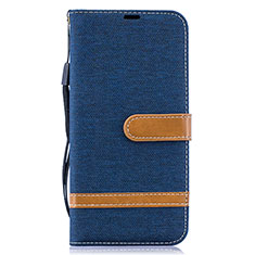 Custodia Portafoglio In Pelle Cover con Supporto B16F per Samsung Galaxy A30S Blu Notte