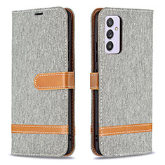 Custodia Portafoglio In Pelle Cover con Supporto B16F per Samsung Galaxy A34 5G Grigio