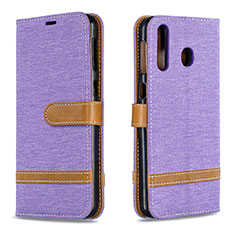 Custodia Portafoglio In Pelle Cover con Supporto B16F per Samsung Galaxy A40s Lavanda