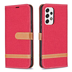 Custodia Portafoglio In Pelle Cover con Supporto B16F per Samsung Galaxy A53 5G Rosso