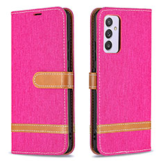 Custodia Portafoglio In Pelle Cover con Supporto B16F per Samsung Galaxy A54 5G Rosa Caldo