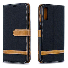 Custodia Portafoglio In Pelle Cover con Supporto B16F per Samsung Galaxy A70S Nero