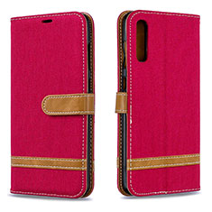 Custodia Portafoglio In Pelle Cover con Supporto B16F per Samsung Galaxy A70S Rosso