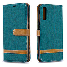 Custodia Portafoglio In Pelle Cover con Supporto B16F per Samsung Galaxy A70S Verde