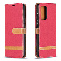 Custodia Portafoglio In Pelle Cover con Supporto B16F per Samsung Galaxy A72 4G Rosso