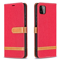 Custodia Portafoglio In Pelle Cover con Supporto B16F per Samsung Galaxy F42 5G Rosso