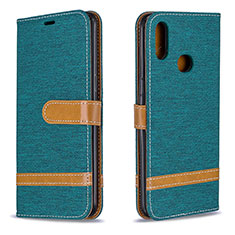 Custodia Portafoglio In Pelle Cover con Supporto B16F per Samsung Galaxy M01s Verde