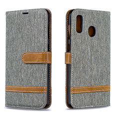 Custodia Portafoglio In Pelle Cover con Supporto B16F per Samsung Galaxy M10S Grigio