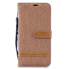 Custodia Portafoglio In Pelle Cover con Supporto B16F per Samsung Galaxy M20 Oro
