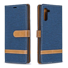 Custodia Portafoglio In Pelle Cover con Supporto B16F per Samsung Galaxy Note 10 5G Blu Notte