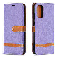 Custodia Portafoglio In Pelle Cover con Supporto B16F per Samsung Galaxy Note 20 5G Lavanda