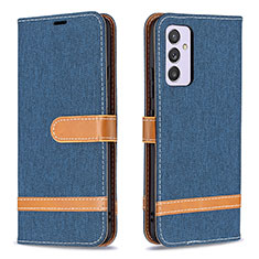 Custodia Portafoglio In Pelle Cover con Supporto B16F per Samsung Galaxy Quantum4 5G Blu Notte