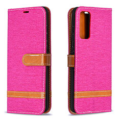 Custodia Portafoglio In Pelle Cover con Supporto B16F per Samsung Galaxy S20 FE 4G Rosa Caldo