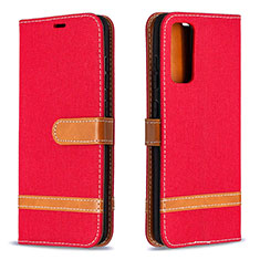 Custodia Portafoglio In Pelle Cover con Supporto B16F per Samsung Galaxy S20 FE 4G Rosso