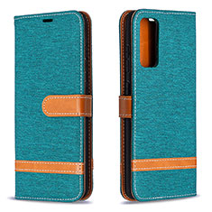 Custodia Portafoglio In Pelle Cover con Supporto B16F per Samsung Galaxy S20 FE 4G Verde