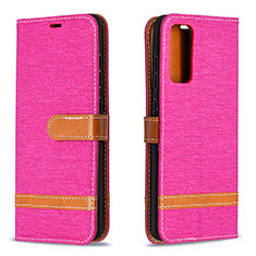 Custodia Portafoglio In Pelle Cover con Supporto B16F per Samsung Galaxy S20 Lite 5G Rosa Caldo