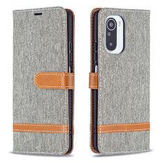 Custodia Portafoglio In Pelle Cover con Supporto B16F per Xiaomi Mi 11i 5G Grigio